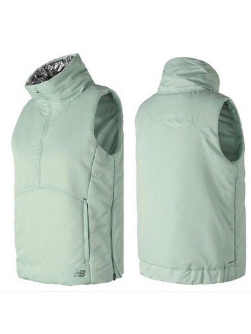 New Balance Radiant Heat Vest Half Zip Pullover Pockets Green Jacket M